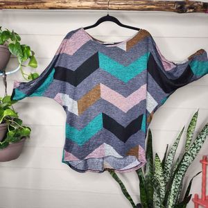 Women's Xl Chevron Blouson Shirt.